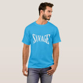 Classic SAVAGE Bold White Print Men’s T-Shirt Tシャツ (正面フル)