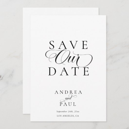 Classic Save the Date 招待状 (正面/裏面)