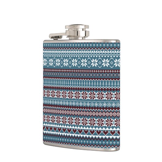 Classic Scandinavian Christmas Sweater Pattern フラスク (左)