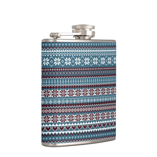 Classic Scandinavian Christmas Sweater Pattern フラスク (右)