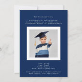 Classic Scholar Blue High School Photo Grad 案内状 (裏面)