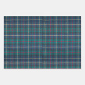 Classic Scottish Hunter Green & Navy Clan Tartan ラッピングペーパーシート (正面3)
