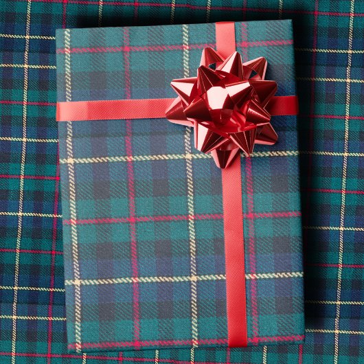 Classic Scottish Hunter Green & Navy Clan Tartan ラッピングペーパー