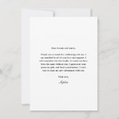 Classic Script Black and White Graduation Photo サンキューカード (裏面)