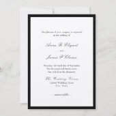 Classic Script Black Wedding Invitation 招待状 (正面)