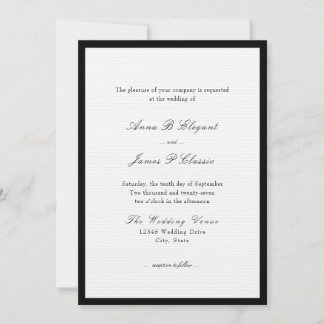 Classic Script Black Wedding Invitation 招待状