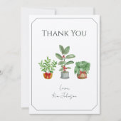 Classic Script Botanical Greenery Thank You Card サンキューカード (正面)