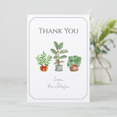 Classic Script Botanical Greenery Thank You Card サンキューカード (スタンド正面)