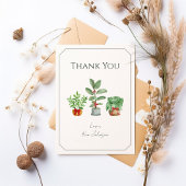 Classic Script Botanical Greenery Thank You Card サンキューカード
