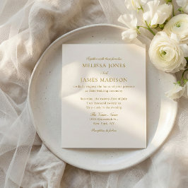 Classic Script Elegant QR Code 4 Photo Wedding チラシ