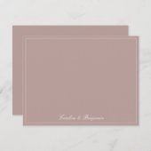 Classic Script Elegant Wedding Custom Name Mauve サンキューカード (正面/裏面)