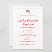 Classic Script Gold Photo Graduation Invitation 招待状 (正面)