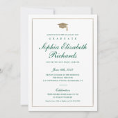 Classic Script Gold Photo Graduation Invitation 招待状 (正面)