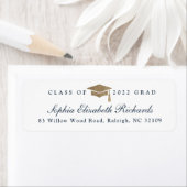 Classic Script Graduation Return Address Label ラベル (インサイチュ)