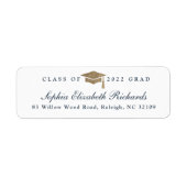 Classic Script Graduation Return Address Label ラベル (正面)