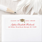 Classic Script Graduation Return Address Label ラベル (インサイチュ)