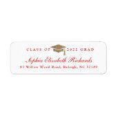 Classic Script Graduation Return Address Label ラベル (正面)