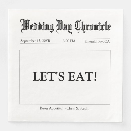 Classic Script Minimalist Wedding Reception Custom (正面)