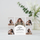 Classic Script Photo Collage Graduation ポストカード (スタンド正面)