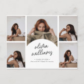 Classic Script Photo Collage Graduation ポストカード (正面)