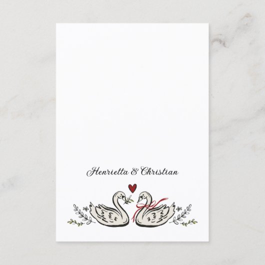 Classic Script Wedding Details Card エンクロージャーカード (裏面)