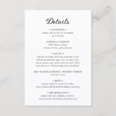 Classic Script Wedding Details Card エンクロージャーカード (正面)