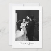 Classic Script Wedding Photo Thank You Card サンキューカード (正面)