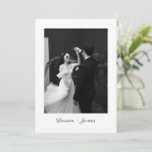 Classic Script Wedding Photo Thank You Card サンキューカード (スタンド正面)