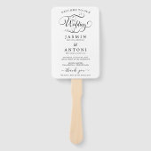 Classic Script Wedding Program and Timeline ハンドファン (正面)