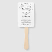 Classic Script Wedding Program and Timeline ハンドファン (正面)