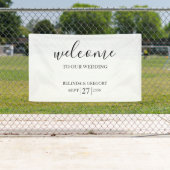 Classic Script Welcome Wedding Hanging Sign  横断幕 (インサイチュ)