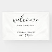 Classic Script Welcome Wedding Hanging Sign  横断幕 (横)