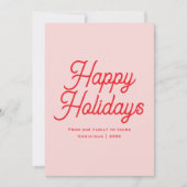Classic Script Whimsical Elegant Happy Holidays シーズンカード (正面)