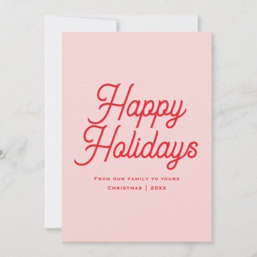 Classic Script Whimsical Elegant Happy Holidays シーズンカード (正面)