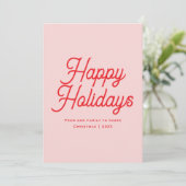 Classic Script Whimsical Elegant Happy Holidays シーズンカード (スタンド正面)