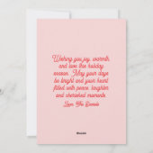 Classic Script Whimsical Elegant Happy Holidays シーズンカード (裏面)