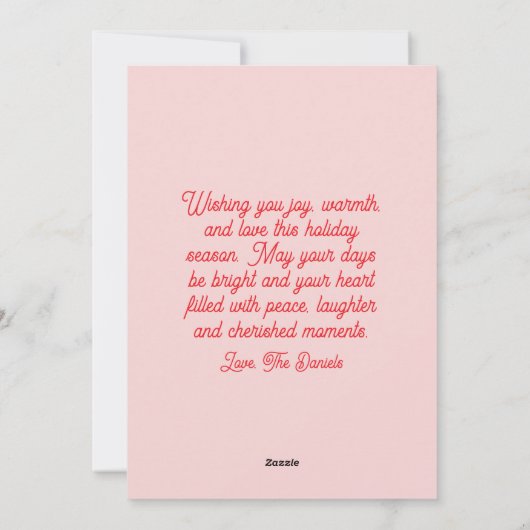 Classic Script Whimsical Elegant Happy Holidays シーズンカード (裏面)