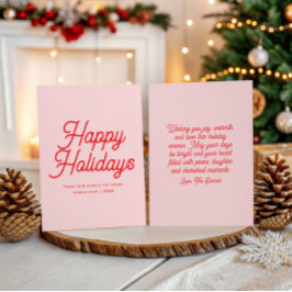Classic Script Whimsical Elegant Happy Holidays シーズンカード