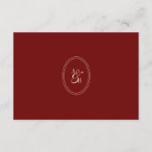 Classic Script Wine Red QR Code Wedding Details エンクロージャーカード (裏面)