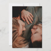 Classic Script Wine Red Wedding Photo セーブザデート (裏面)