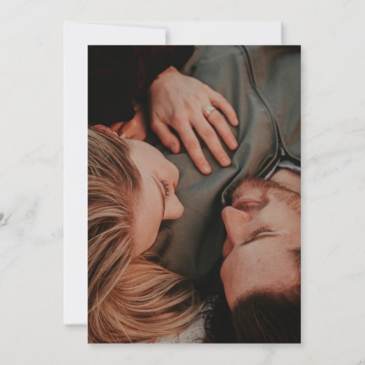 Classic Script Wine Red Wedding Photo セーブザデート (裏面)