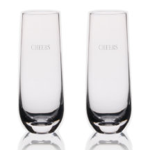 Classic Serif “Cheers” Etched Glass Design