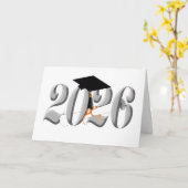 Classic Silver Class of 2026 Graduation カード (黄色い花)