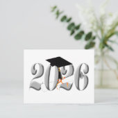 Classic Silver Class of 2026 Graduation ポストカード (スタンド正面)
