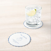 Classic Simple Ahoy Baby Boy Elegant Shower ペーパーコースター (インサイチュ)