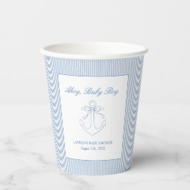 Classic Simple Ahoy Baby Boy Nautical Shower 紙コップ