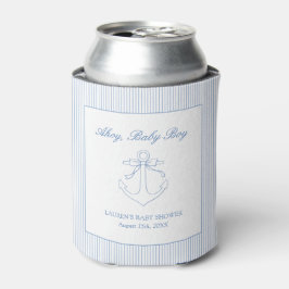 Classic Simple Ahoy Baby Boy Nautical Shower 缶クーラー