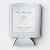Classic Simple Ahoy Baby Boy Nautical Shower 缶クーラー (正面)