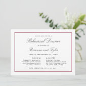 Classic Simple Elegance Wedding Rehearsal Dinner 招待状 (スタンド正面)