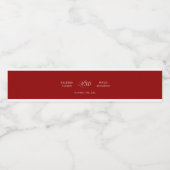 Classic Simple Elegant Red Wedding ペットボトルラベル (シングルラベル)